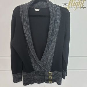 Black and Gray Long Sleeve Sweater